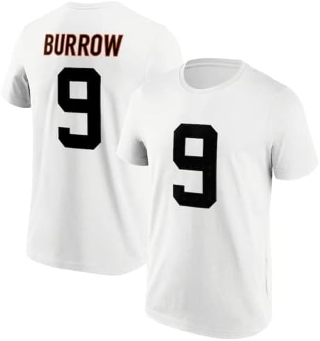 Joe Burrow Cincinnati Football #9 camisa de camisa branca alternativa algodão
