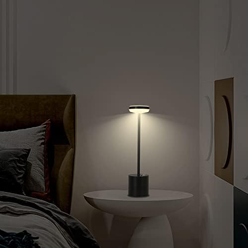 Lâmpada de mesa sem fio LED glamight, metal USB recarregável 4000mAh 3 níveis de brilho noturno lâmpada de lâmpada de mesa de
