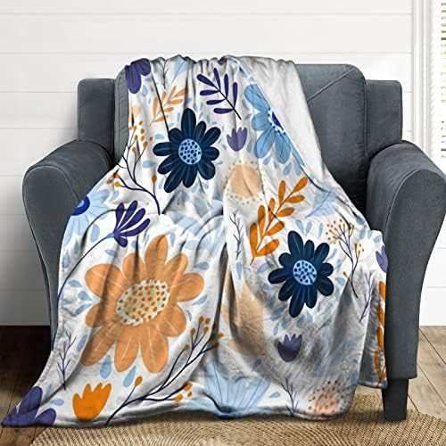 Cobertores de bebê eruabdb ， Flores y Patrones sin fisuras de la hierba ， cobertor leve adequado para sofá, cama, acampamento,