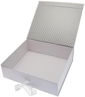 Cards de algodão branco aniversário, 30 anos, caixa de lembrança grande, flautas, prancha, 27,2 x 32 x 11 cm