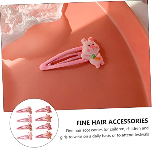 Toyandona 8pcs clipe lateral de porco de flor Snap clipes de cabelo de decoração de bebê para meninas cabelos de desenho animado