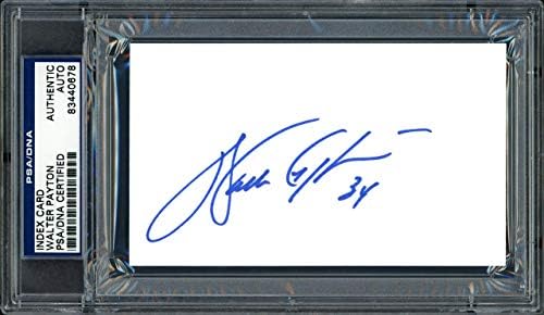 Walter Payton autografou 3x5 Índice Card Chicago Bears PSA/DNA Stock 64590 - NFL Cut Signature
