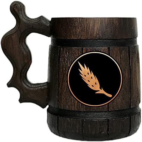 Caneca botânica tanque de madeira. Presente para jogadores. Beer Stein. Caneca de cerveja de madeira personalizada. Presente