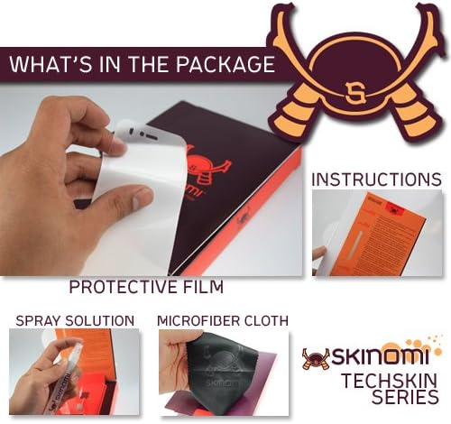 Skinomi Black Carber Fiber Compation Skin Compatível com Garmin Forerunner 910xt TechSkin com protetor de tela de filme transparente anti-bubble