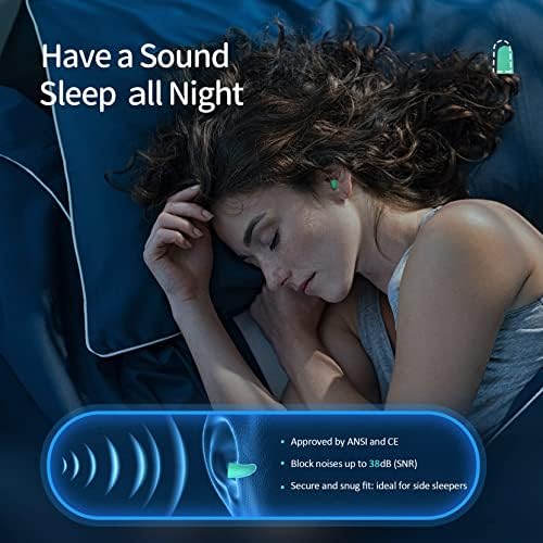 Plugues de orelha ultra macia 60 pares, plugues de orelha SNR de 38dB para cancelamento de ruído de sono, tampões para dormir, ronco,