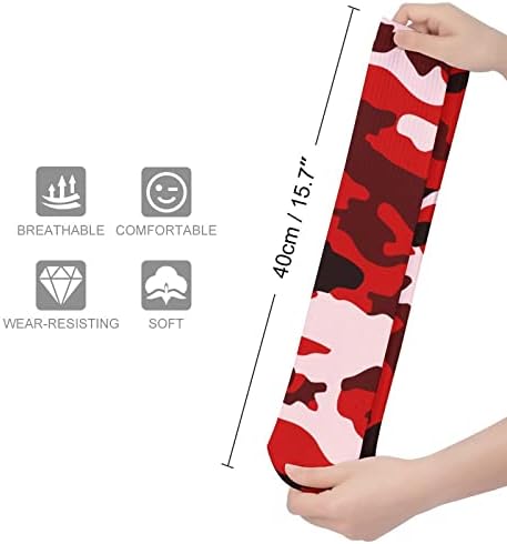 Meias de meias quentes de camuflagem vermelha meias de meias quentes para homens para homens que administram festa casual