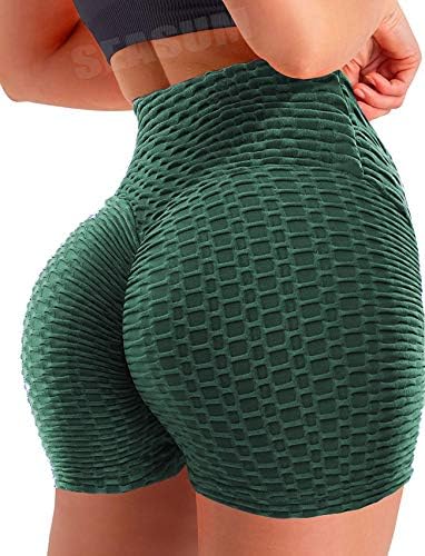 Seaum Women Workout Shorts Brasileiro Brasão Leggings Shorts Anti-Celulite Scrunch Butt Lift