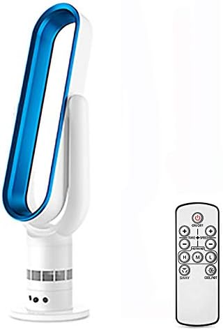 ZPEE Remote Control Tower Fan, refrigeradores evaporativos, refrigerador de ar pessoal que oscilam, fã super silencioso com botão de toque azul 25x25x100cm