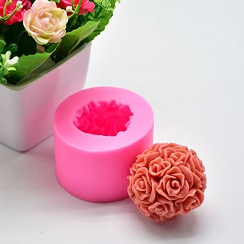 Vários estilos Rose Flower Ball Candle Silicone Molde