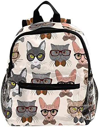 Backpack de gatos de desenhos animados, presente de laptop fofo para homens, mulheres, saco de livros escolares, bolsa de computadores