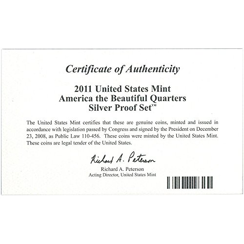 2011 S Us Mint Quarters Silver Proof Conjunto OGP Proof