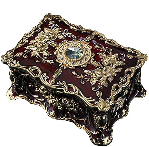 Caixa de armazenamento de jóias Vintage Caixa de jóias européia de jóias Caixa de bugigangas de jóias colecionáveis ​​retangulares para mulheres caixas de jóias pequenas