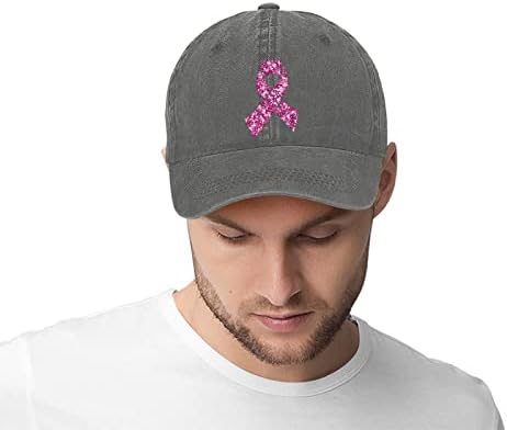 Consciência do câncer de mama Capinho de beisebol rosa Capéu de beisebol masculino feminino lava lava -lasta fria ajustável Snapback