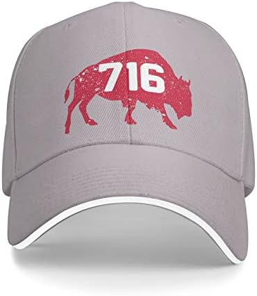 716 Código da área Buffalo New York BFLO WNY UNISSISEX Baseball Tamanho ajustável Suporte de chapéu Casquette Sandwich Dad Hat