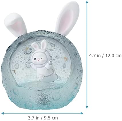 Coaecj 5pcs Baby LED Operado Planeta de Rabbit Bunny D Ornamento Spaceman Bedroom Decoração Lâmpada noturna para Cartoon Bateria de Ano Novo estátua infantil Berçário de coelho no quarto astronauta