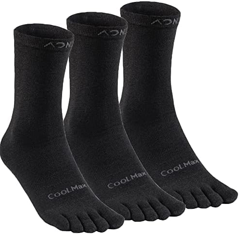 Yougle Aonijie Ultra-Thin Athletic Toe Meias para homens e mulheres Coolmax Cinco dedicados Socks da tripulação de umidade Wicking
