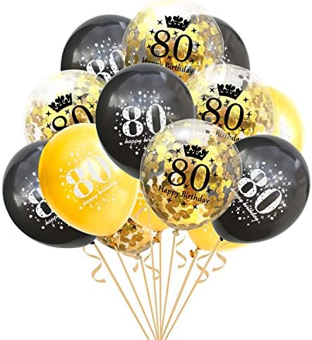 Balões de 80 anos Decorações de festa de ouro e festas Balão de látex de Confetti para FESTIDOS DE FESTO DE BRINHERIÇÃO