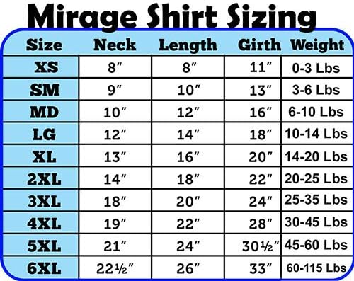 Mirage Pet Products, de 8 polegadas, camisa impressa para filhotes para animais de estimação para animais de estimação,
