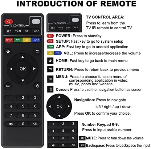 Origlam Original Replacement Remote Control Controller para Android TV Box para MXQ, MXQ PRO, M8C, M8S, M8N, M10, T95, T95N, T95X, H96 H96 PRO