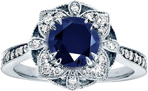 Tamanho do anel 6 10 Flores Hollow Moda de cobre de zircão feminino com anéis grossos azuis Conjunto