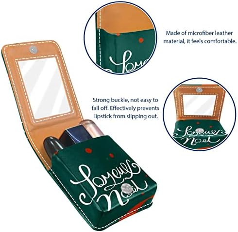 Caixa de batom Oryuekan, bolsa de maquiagem portátil fofa bolsa cosmética, organizador de maquiagem do lipstick, Green Feliz Natal