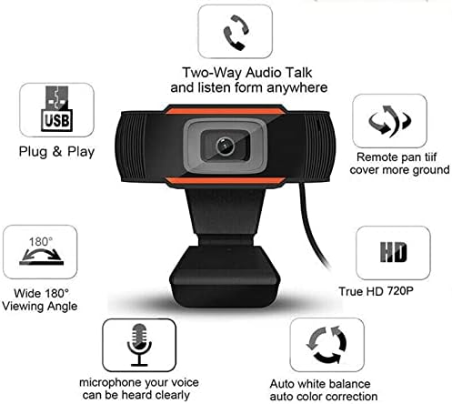 Znysmart 720p HD webcam com câmera de microfones plug plug e reproduzir correção de luz de foco automático para streaming gaming skype youtube zoom