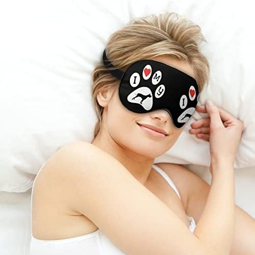 I Heart Love My Great Dane Funny Sleep Máscara de olho macio macio para olhos com a tira ajustável Eyeshade noturna para homens Mulheres