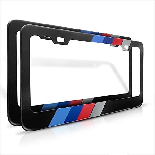 Quadros de placa de aço inoxidável preto fosco, mais forte que o alumínio, suporte para placa padrão dos EUA adequado para acessórios BMW x7 x5 x3,2pcs