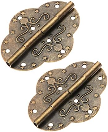Dobradiças muteiki, armário de bronze de 2pcsque dobra os acessórios de hingeniture de ferro vintage para jóias gaveta de porta de