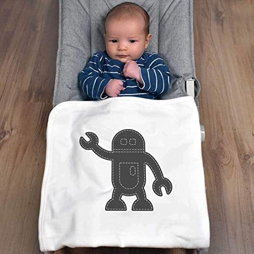 Azeeda 'robô costurado' cobertor de bebê de algodão/xale