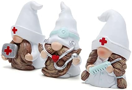 Hodao 3 PCs Doctor Home Gnome Figuras Decorações Doutor Gnomos Ornamentos Scandinavian Tomte Elf Decor Presentes de verão