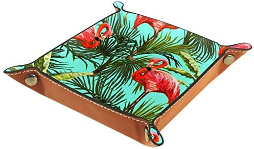 Lyetny Flamingo Green Animal Organizer Bandejas Caixa de armazenamento Bandejas de mesa de mesa Caddy Alterar a carteira