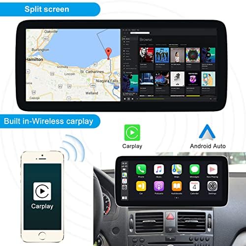 Atualização de tela Android de 12.3 polegadas Exibir CarPlay 4G LTE Multimedia Player GPS Navegação para Mercedes Benz C Classe 2007-2010 W204 S204 NTG4.0