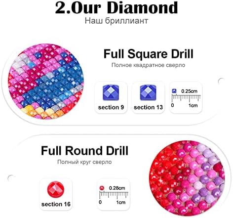 Pintura de diamante 5D DIY por kits de números para adultos, kits de pintura de diamante grandes Diamante Full Diamond Art