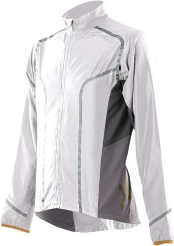 2xu Men's Active 360 ​​Run Jacket, White/Flame Orange, grande