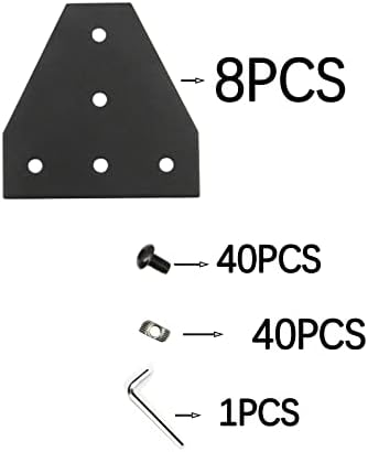 Placa de suporte de canto de 8pcs de 8pcs de fora da placa de junção para 3030 Profile de alumínio da série quadro de impressora