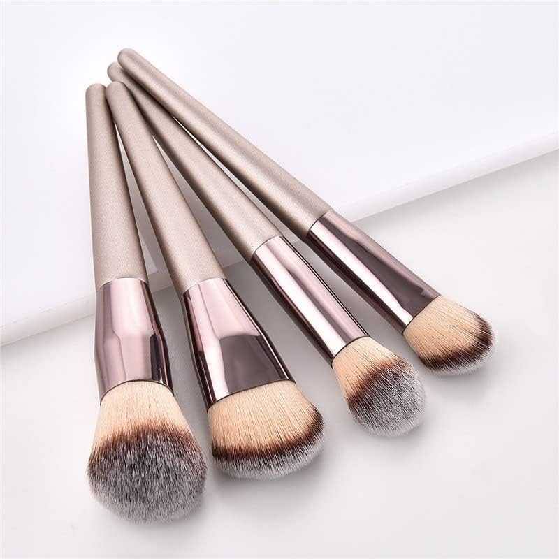 Smljlq 10pcs pincéis de maquiagem de champanhe definido para fundação cosmética Powder blush sombra kabuki mistura comprovante ferramenta de beleza de pincel