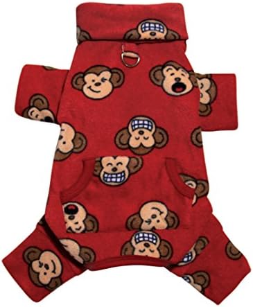 KLIPPO Silly Monkey Fleece Turtleneck Pijamas/Bodysuit/Loungewear/CoverAll - Borgonha - X -Large