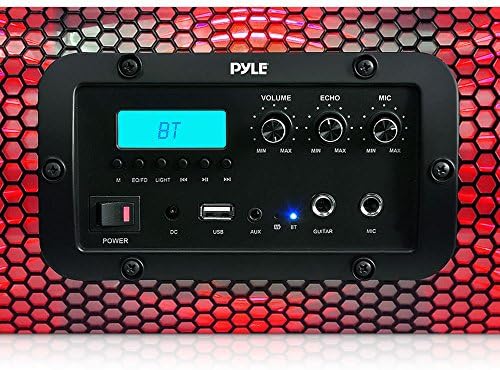Pyle Portable sem fio Boombox Sistema de alto -falante estéreo sem fio com luzes LED controladas pelo aplicativo