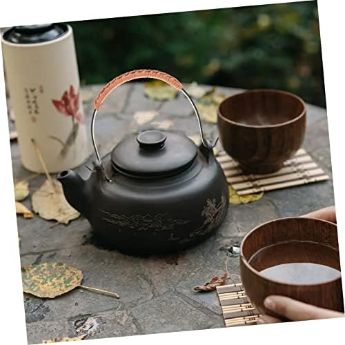 Bestonzon 2pcs beluda alça de bule de água bolsa de garrafa de água chaleira cerâmica chaleira solta chá panela de porcelana vasos de chá manusear chaleiras manusear chinês bule de chá diariamente use bule de chá japão Japão