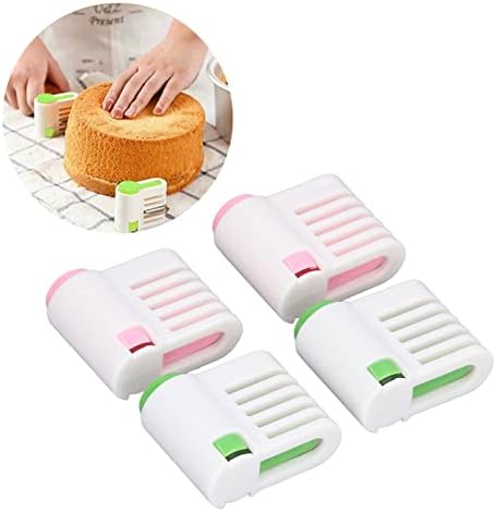 Cortador de nivelador de bolo DIY, 4 Pack Bolo Toast Slicer Divisders de 5 camadas Fatia de pão Divisor auxiliar para padaria doméstica