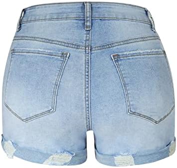 Shorts jeans femininos para o verão, jeans curtos de cintura alta feminino