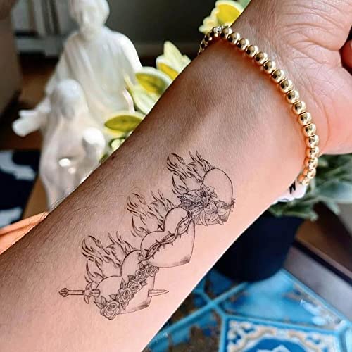 Tatque de tatuagem católica inteligente, favor do Partido Católico, tatuagem da Sagrada Família Hearts, presente
