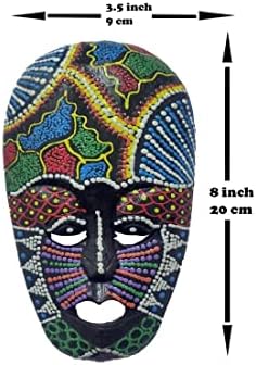 Máscara de madeira aborígine máscara africana pintada à mão montada na parede de madeira máscara de decoração de parede