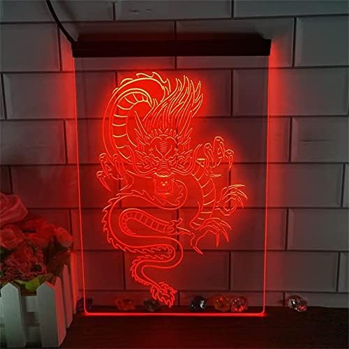DVTEL Dragon Néon Sinal de modelagem LED LEITAS LUZES LUMINAS LUZES SIGNA PAINEL DE ACRYLIC Luz decorativa, 30x40cm