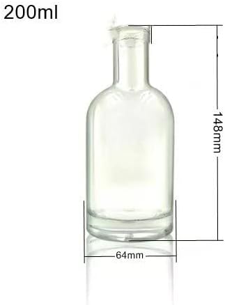 50pcs vazios 200ml 6oz Alcohol Nordic Drinks Beverage Vodka Whisky Liquor Wine Spirit Gin Rum Glass com cortiça