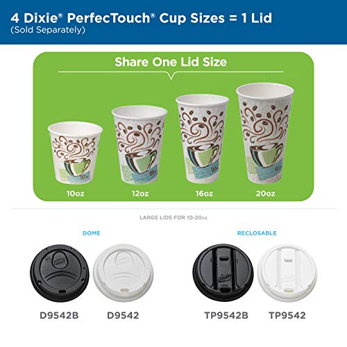 Dixie Perfectouch 12 oz. Papel isolado Copo de café quente por GP Pro, Haze de café, 960 contagem