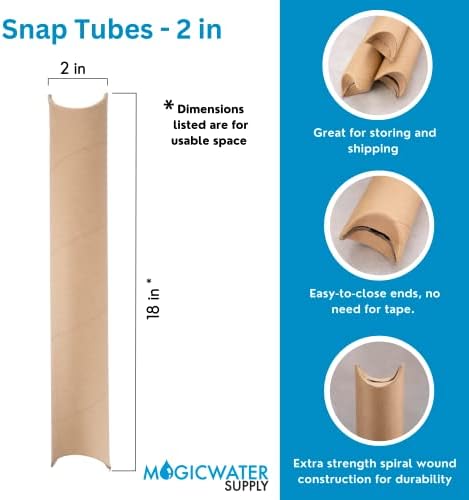 Magicwater Supply 2 polegadas x 18 polegadas, tubos de correspondência com vedação snap