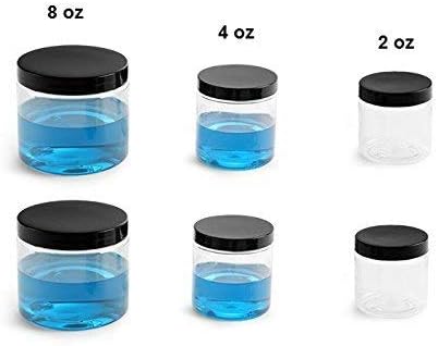 Qty 30-4 oz Contêiner de plástico transparente tampa preta