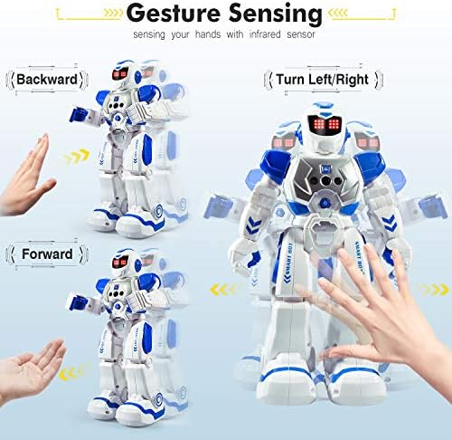 Robô de controle remoto em Onadrive para crianças robôs programáveis ​​inteligentes com controlador infravermelho, dança, canto, lua e olhos LED, Kit de brinquedos de detecção de gestos para entretenadores de crianças